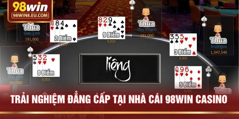 Trải Nghiệm Đẳng Cấp Tại Nhà Cái 98win Casino
